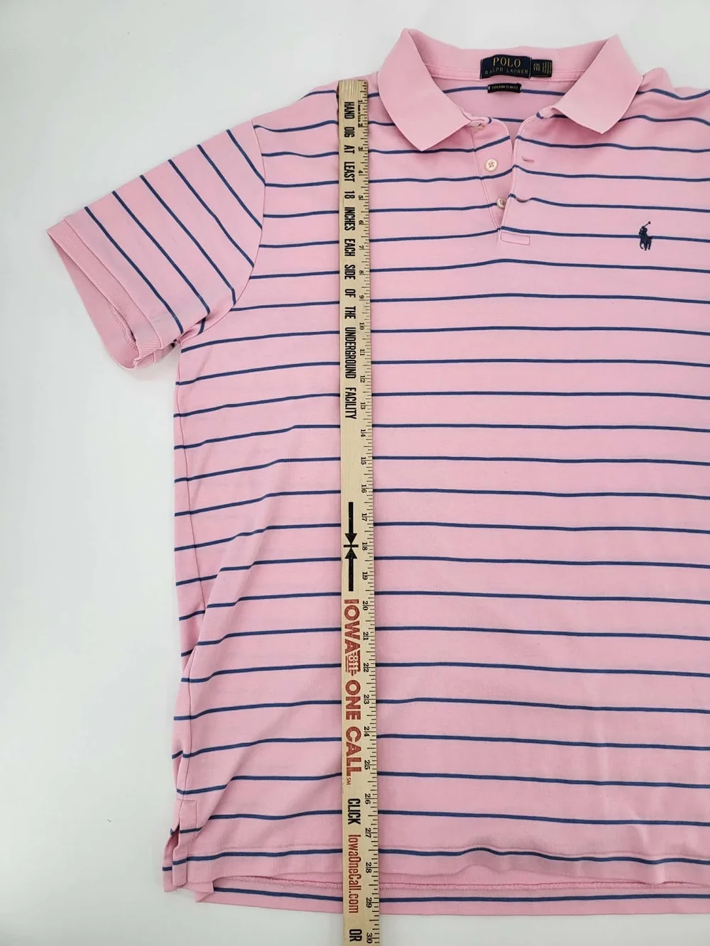 Ralph Lauren Pink Polo with Navy Stripes